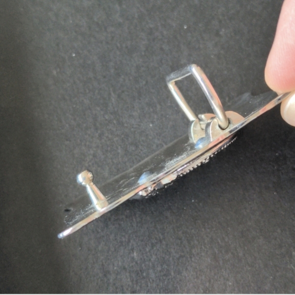 Western Southwestern equestrian belt buckle with 3D horse head and shoe - Picture 6 of 7